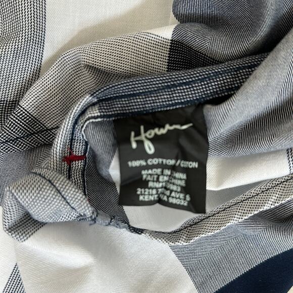 Howe Checkered Button Up Collar Dress Shirt Blue White Sz XL Casual Lightweight - Picture 11 of 12